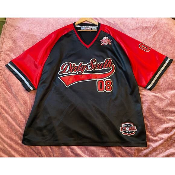 Vintage Y2K Dirty South JERSEY FOOTBALL 05 1992 SKATER HIP Hop Rap NYC 212 4X - Picture 1 of 7